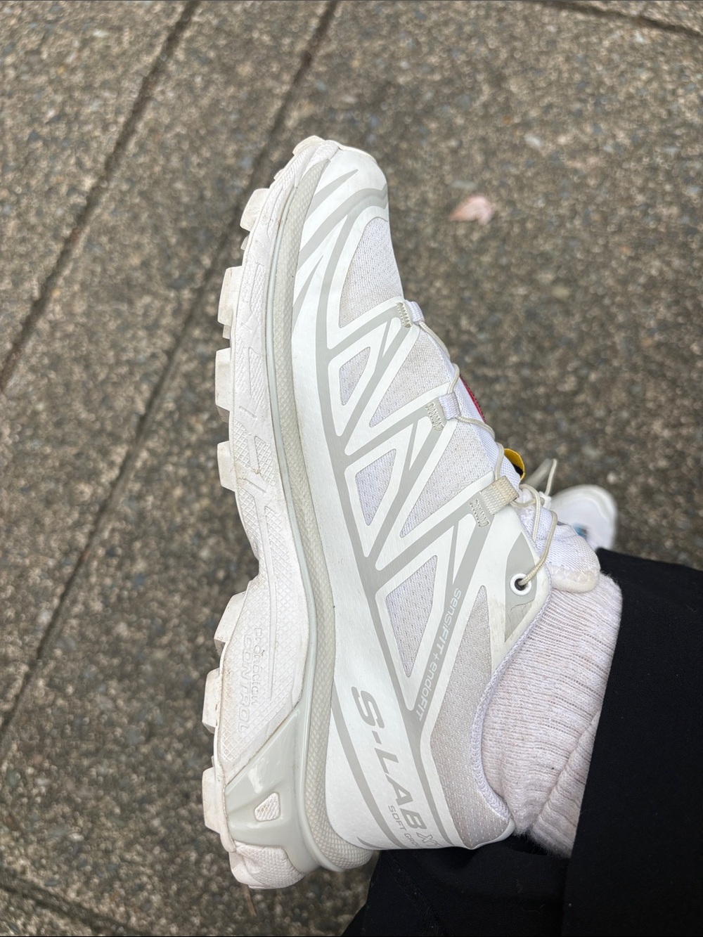 Salomon S-LAB White Trail Running Shoe with Subtle Accents